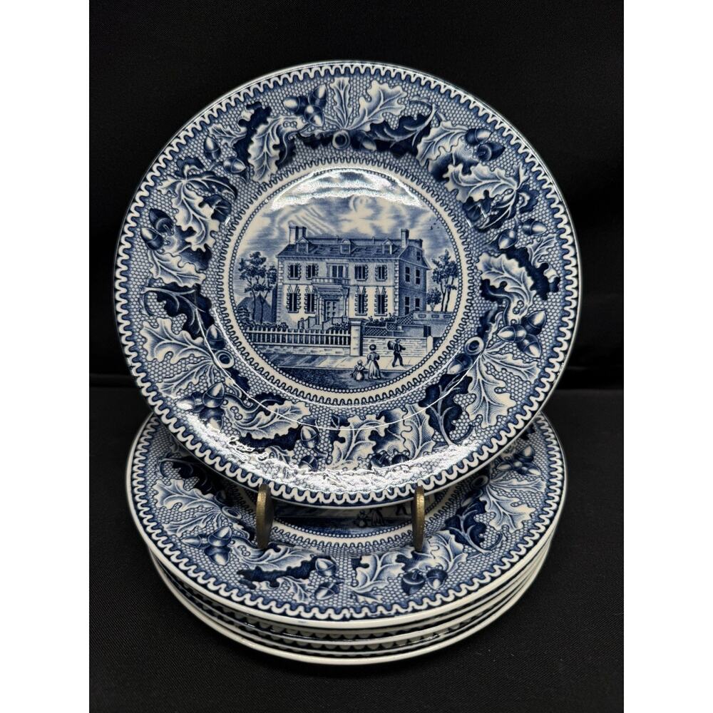 (6) Johnson’s Bros. Historic America Boston Hancock House 7” salad Plate VTG